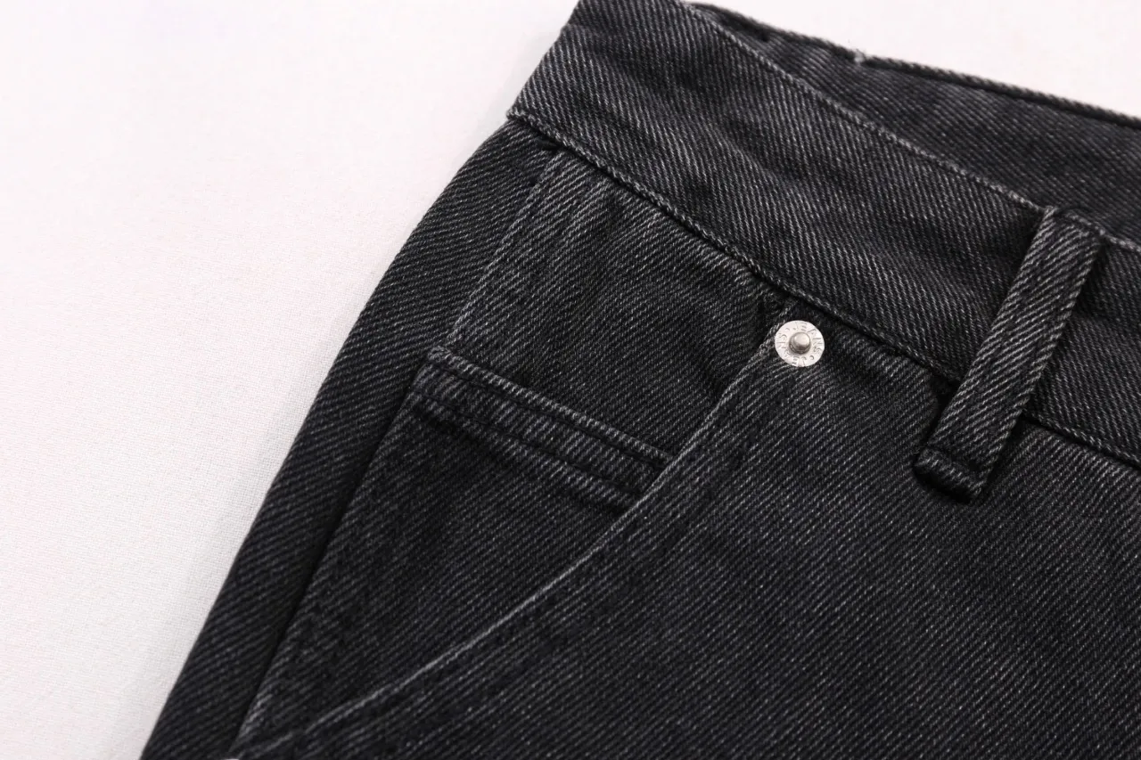 653#Gallery Dept New Hand-painted Ink Splash Patches Spliced ​​Cloth Overalls Logging Pants Distressed Washed Splicing Micro-Large Jeans Beautiful Trendy Pants Versatile Casual Pants Black Gray Khaki S~XL P290